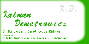kalman demetrovics business card